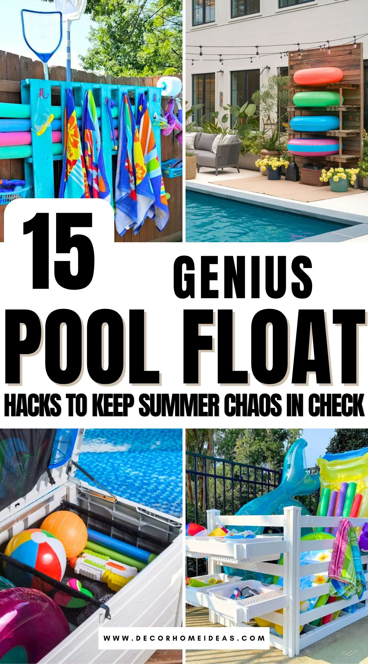 Tired of pool floats taking over your backyard? Discover 15 smart and simple DIY pool float storage ideas that keep your summer gear tidy, easy to grab, and out of the way. From racks to bins, find clever ways to organize your poolside space.